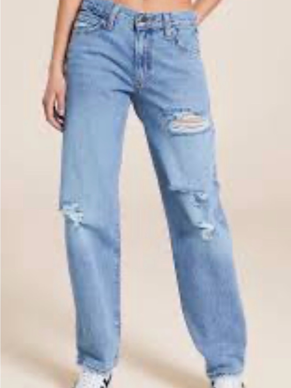 Levi's Light Baggy Blue Distressed Boyfriend Jeans